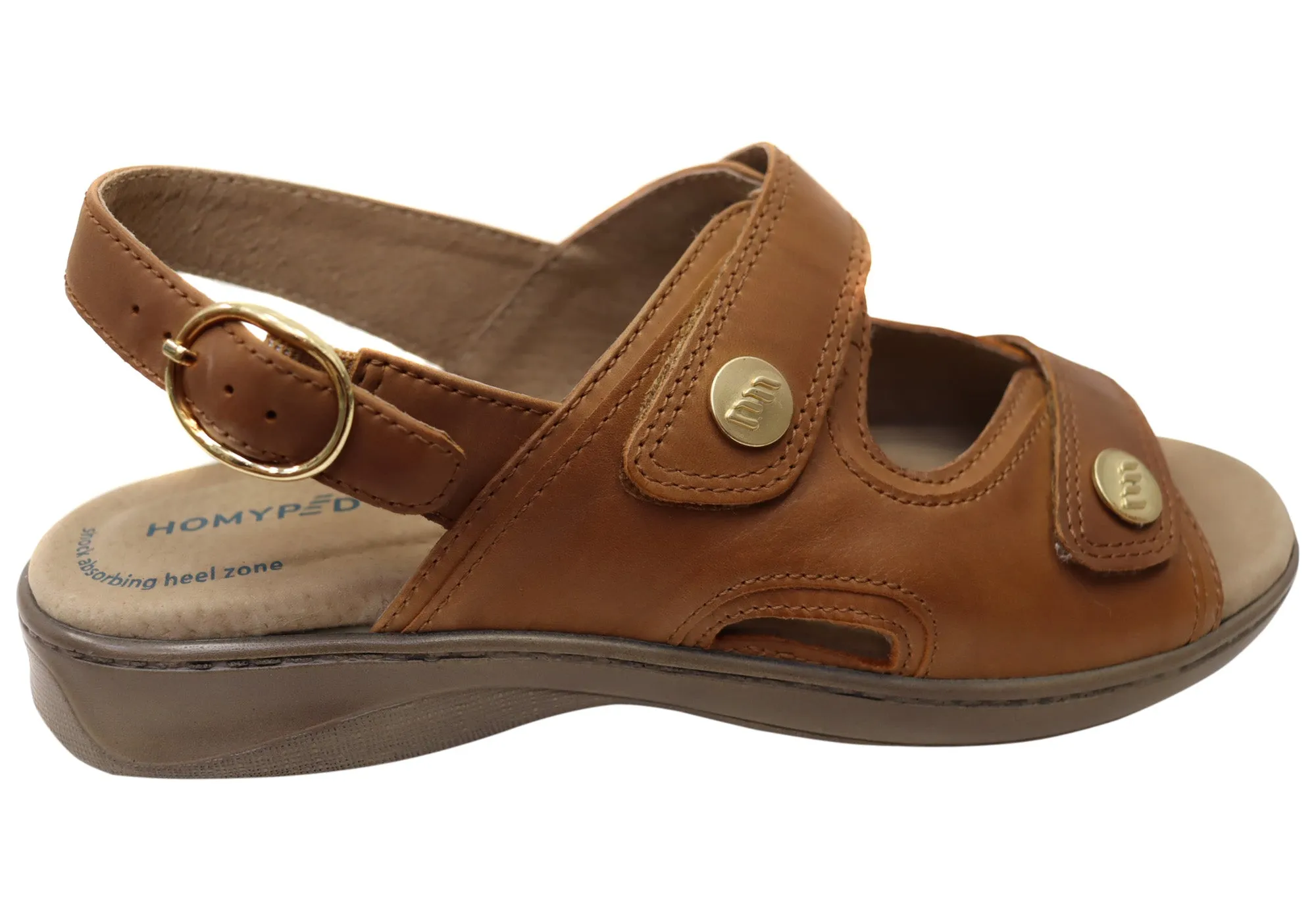 Homyped Waverley Damen-Sandalen mit unterstützendem Komfort, Leder, Weite Passform