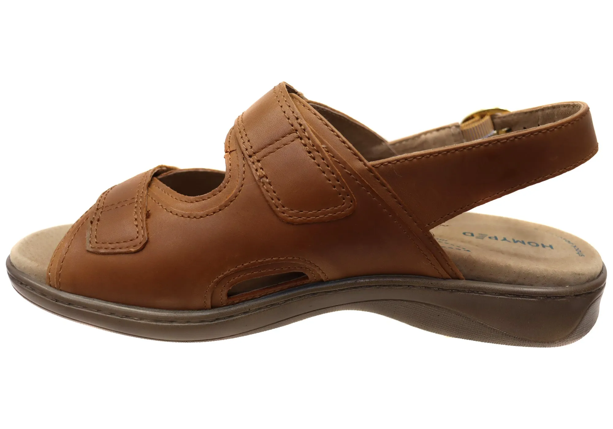 Homyped Waverley Damen-Sandalen mit unterstützendem Komfort, Leder, Weite Passform