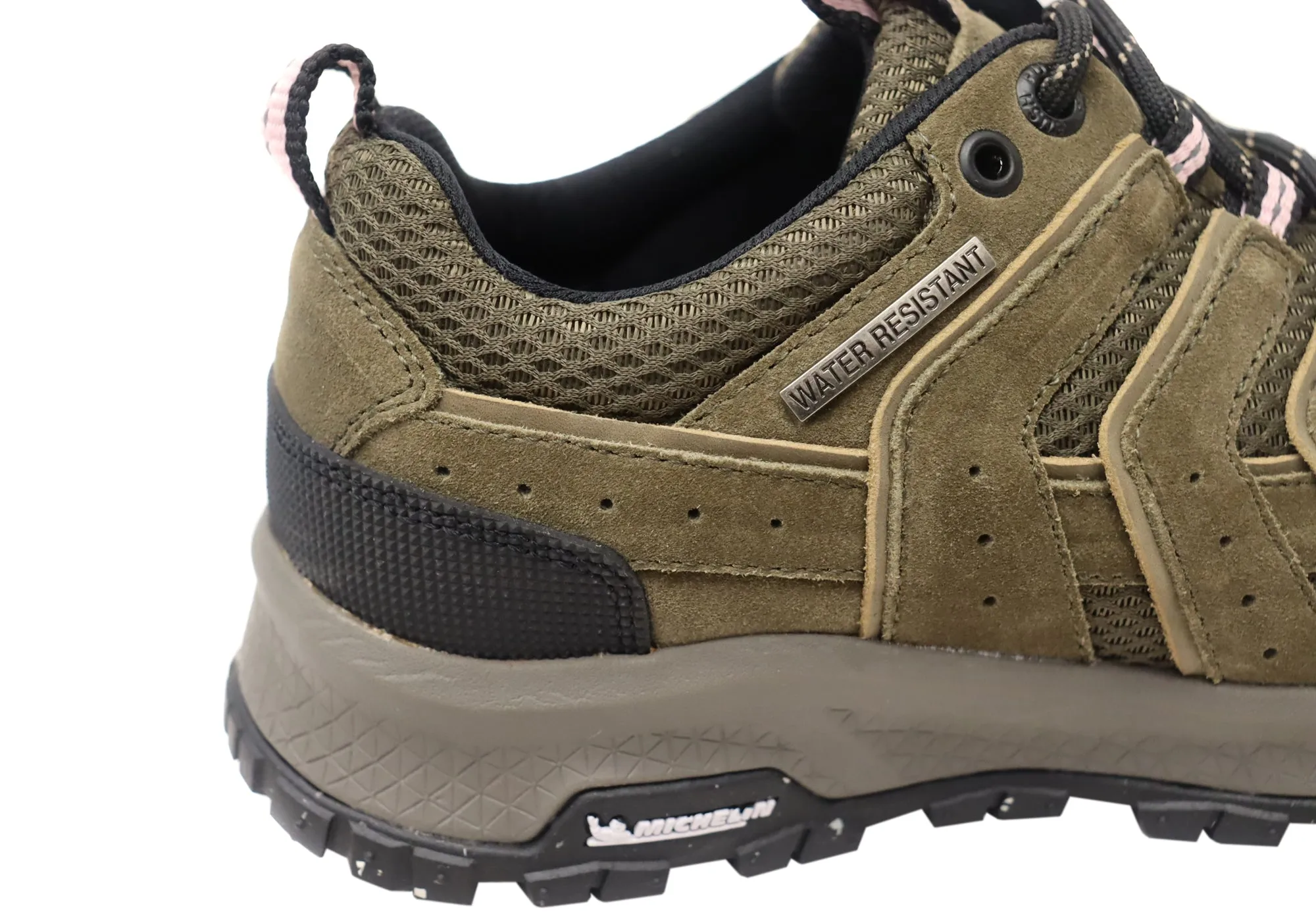 Hush Puppies Kambara Damen Olive Bequeme Lederschnürschuhe Hush Puppies Schuhe