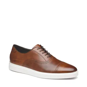 Johnston & Murphy Herren Brody Cap Toe in Braun Handgefärbtem Leder