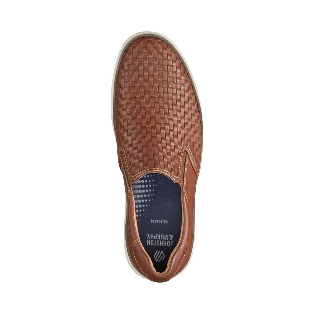 Johnston & Murphy Herren McGuffey 2 Gewebter Slip-On in Hellbraun