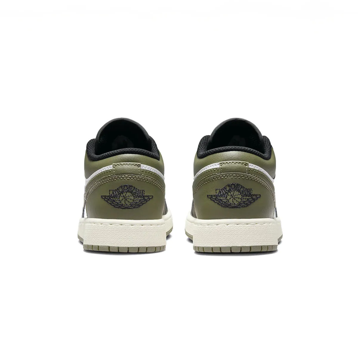 Kids Air Jordan 1 Low 'Schwarze Zehenspitze Mitteloliv'