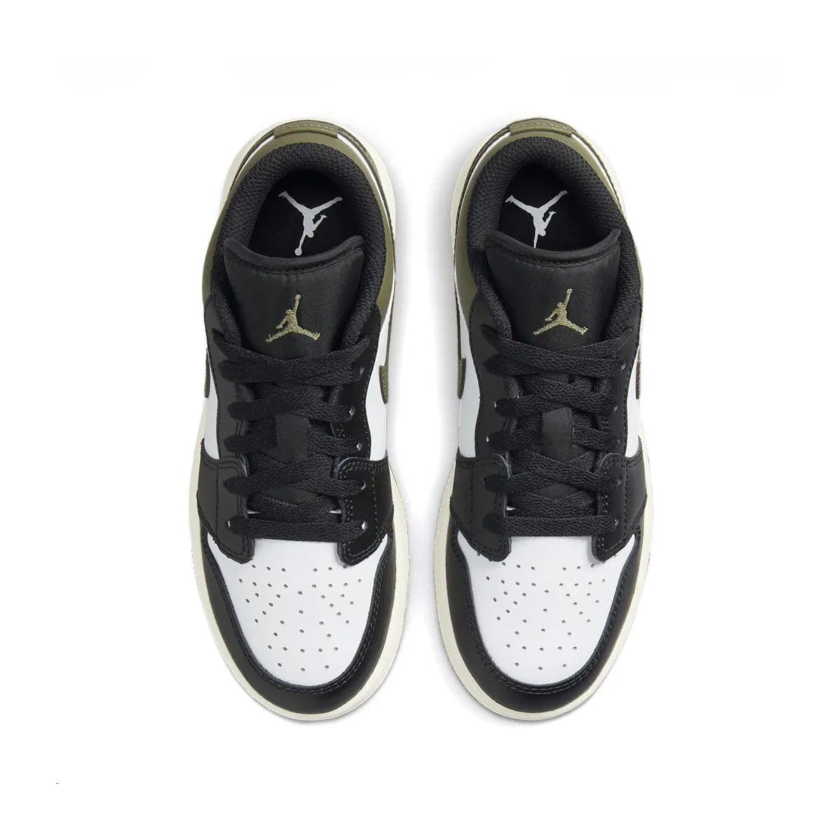 Kids Air Jordan 1 Low 'Schwarze Zehenspitze Mitteloliv'