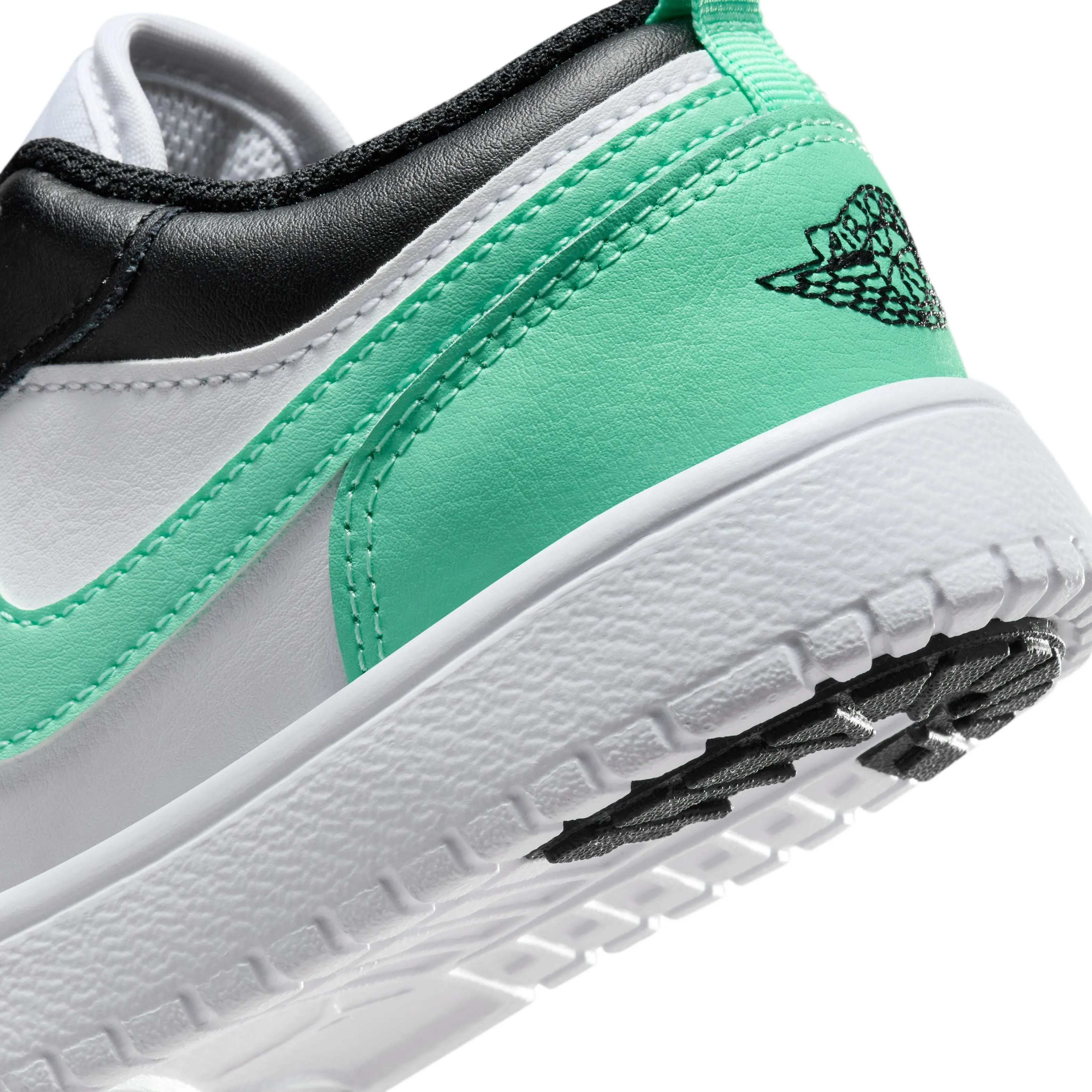 Kids Air Jordan 1 Low 'Weiß Grün Leuchten'
