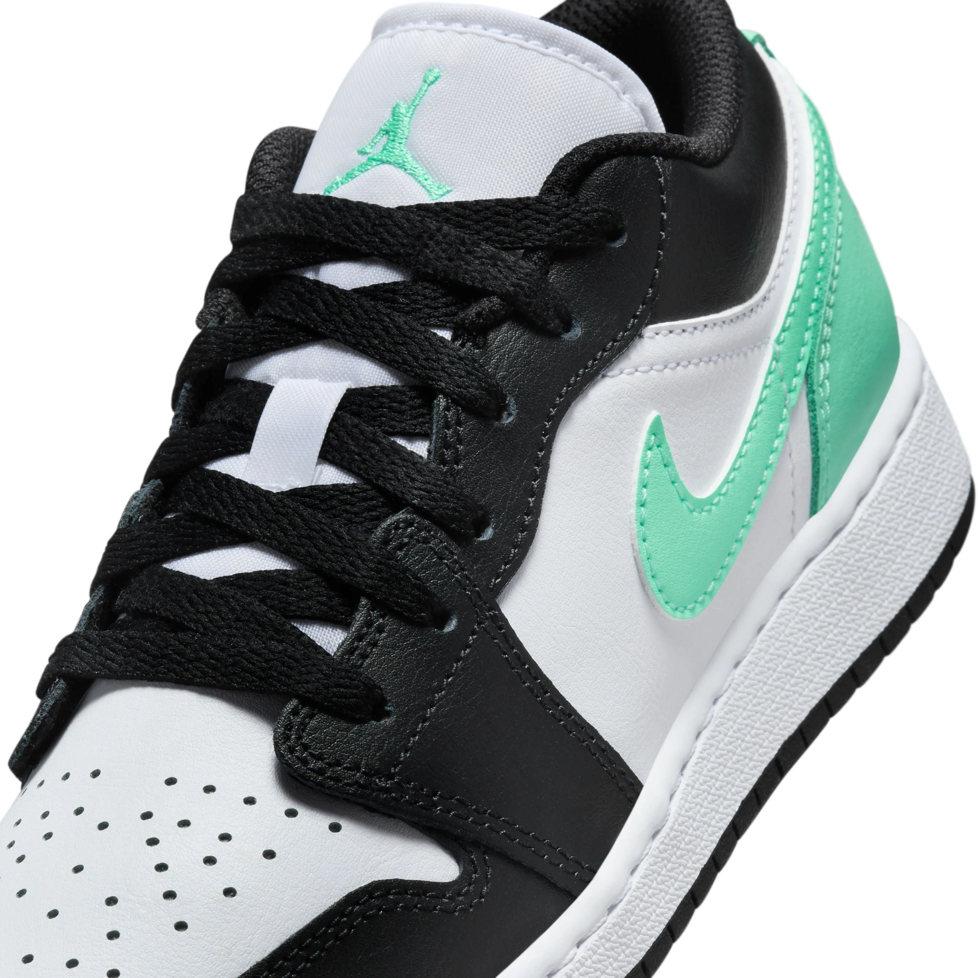 Kids Air Jordan 1 Low 'Weiß Grün Leuchten'