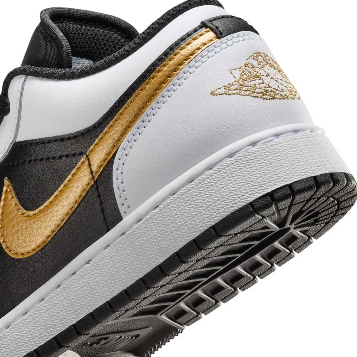 Kids Air Jordan 1 Low 'Weiß Metallic Gold'