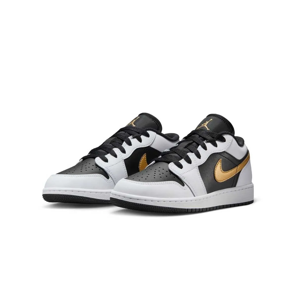 Kids Air Jordan 1 Low 'Weiß Metallic Gold'