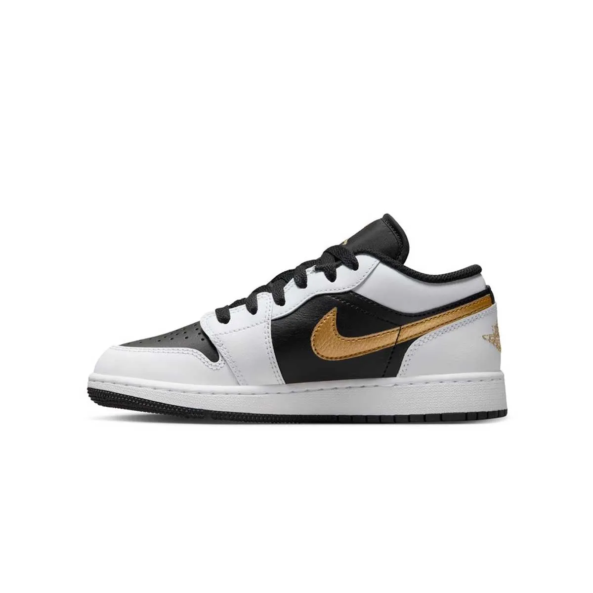 Kids Air Jordan 1 Low 'Weiß Metallic Gold'