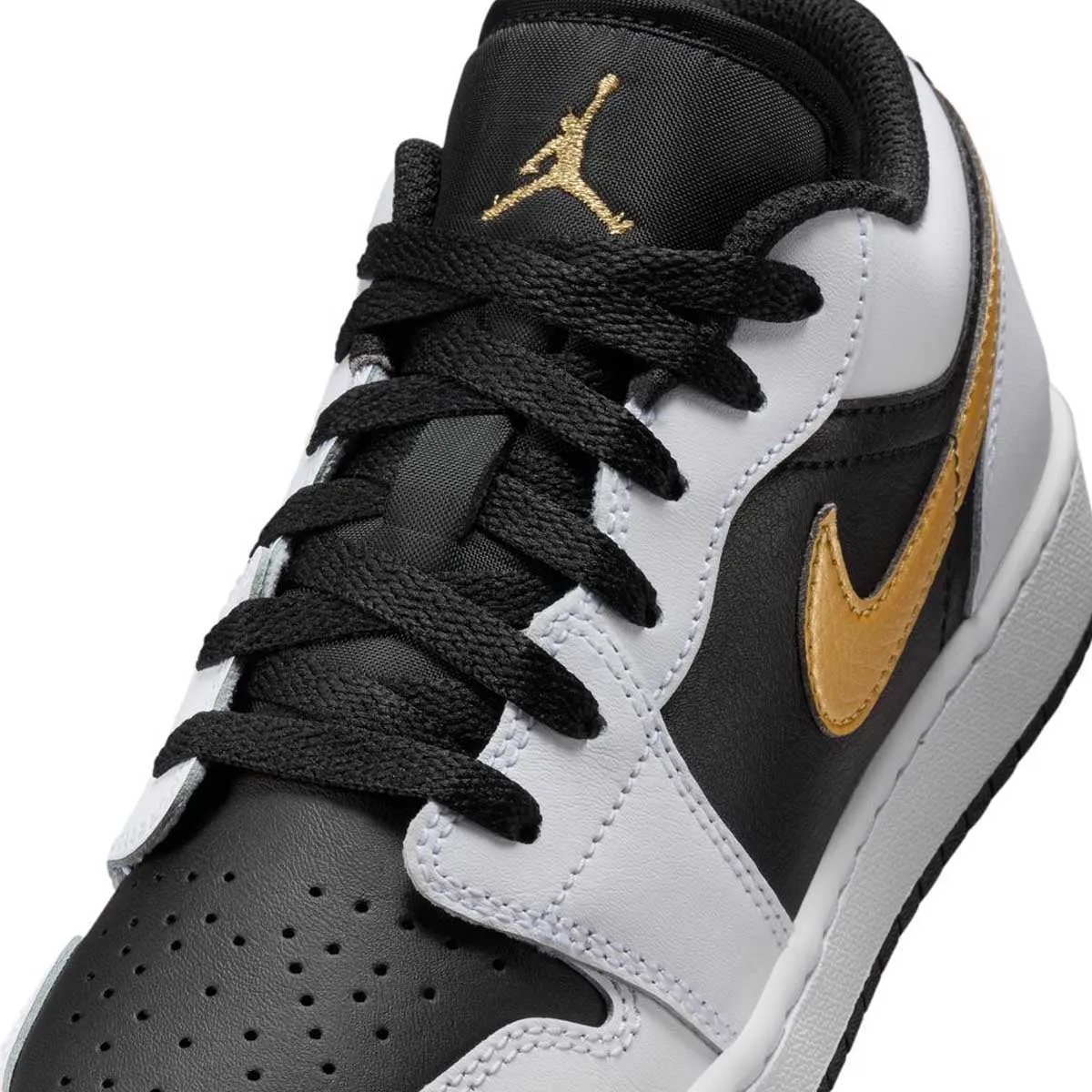 Kids Air Jordan 1 Low 'Weiß Metallic Gold'