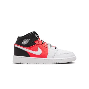 Kids Air Jordan 1 Mid SE 'Weiß Schwarz Infrarot'