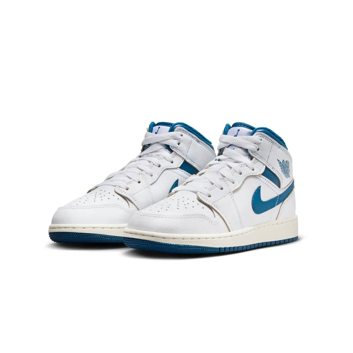 Kids Air Jordan 1 Mid 'Weiß Industrial Blau'