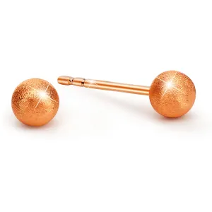 Krystal Couture Ohrringe 925 Silber Strukturierte Kugel-Stecker | Roségold