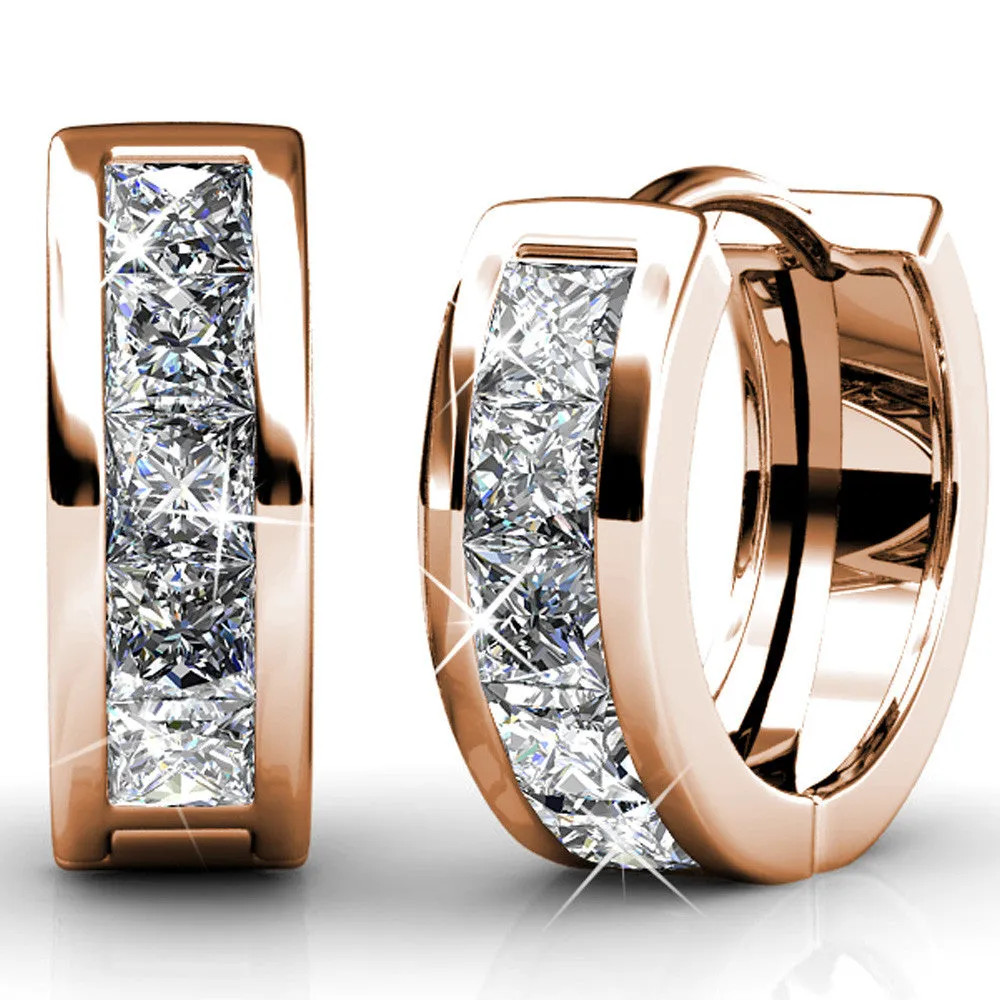 Krystal Couture Ohrringe Channel Set Huggie Ohrringe | Klar