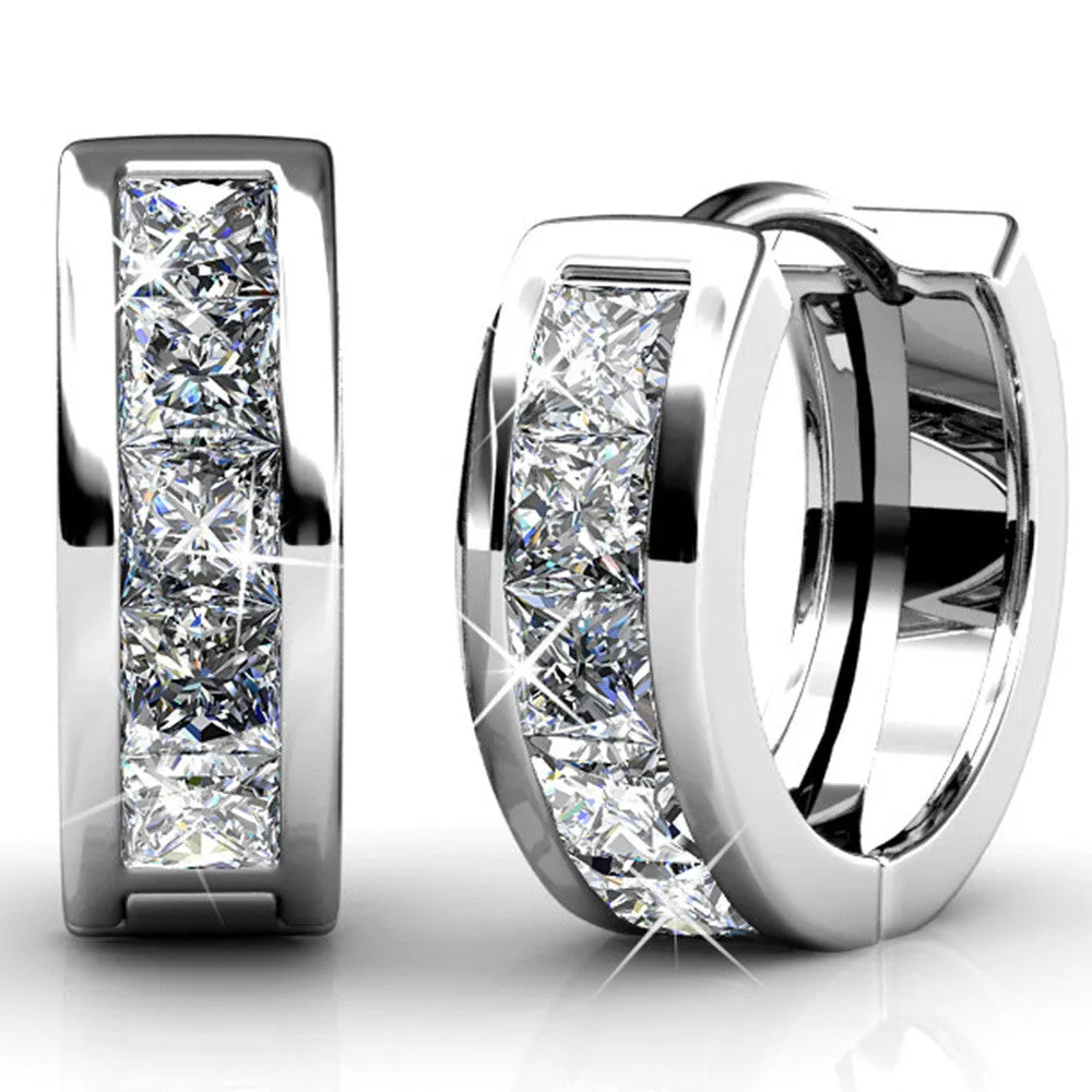 Krystal Couture Schmuck Kanalbesatz Huggie Ohrringe | Klar