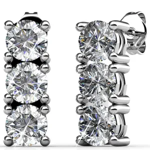 Krystal Couture Schmuck Kristall Trilogie Brillanz Ohrringe | Klar