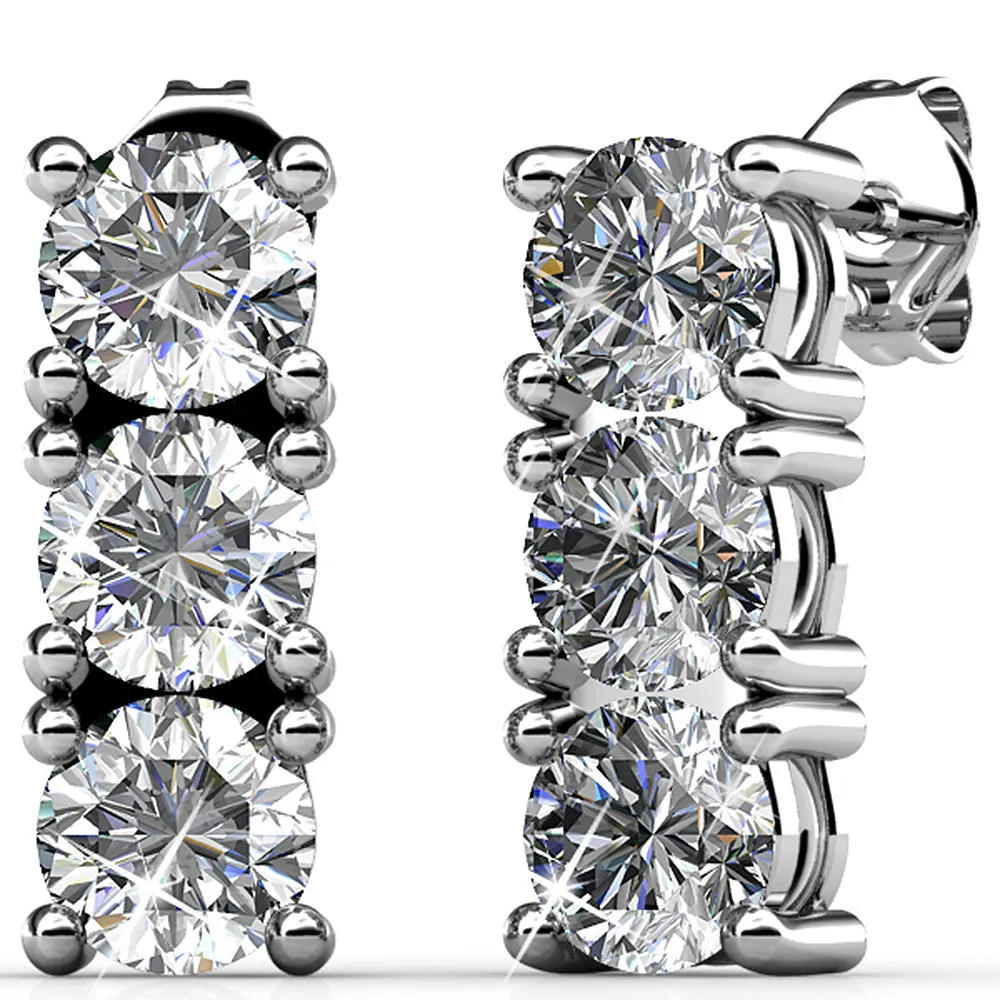 Krystal Couture Schmuck Kristall Trilogie Brillanz Ohrringe | Klar