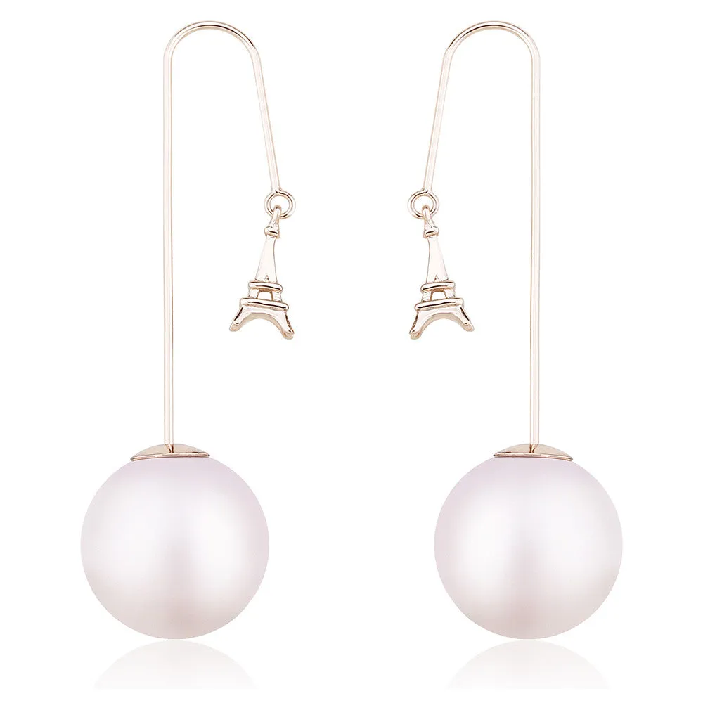 Krystal Couture Schmuck Eiffel Perlen Ohrringe | Rosa