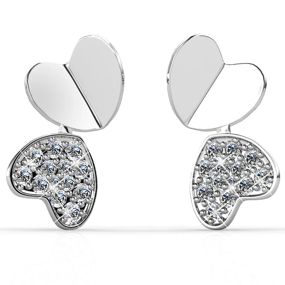 Krystal Couture Schmuck Flatternde Herzen Ohrringe | Klar