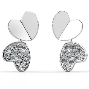 Krystal Couture Schmuck Flatternde Herzen Ohrringe | Klar