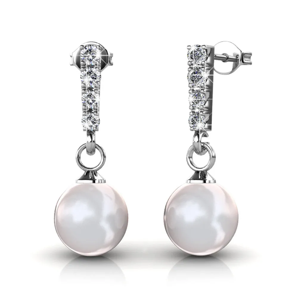 Krystal Couture Schmuck Glänzende Perlen Ohrringe | Klar