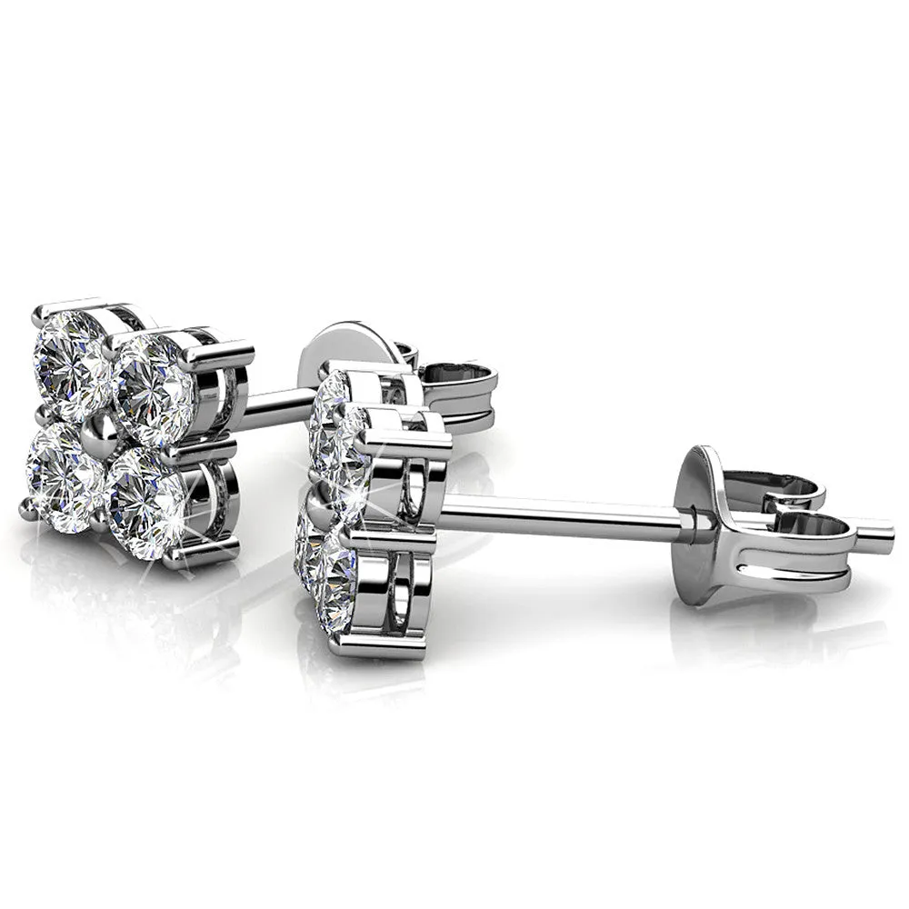 Krystal Couture Schmuck Quattro Stecker Ohrringe | Klar