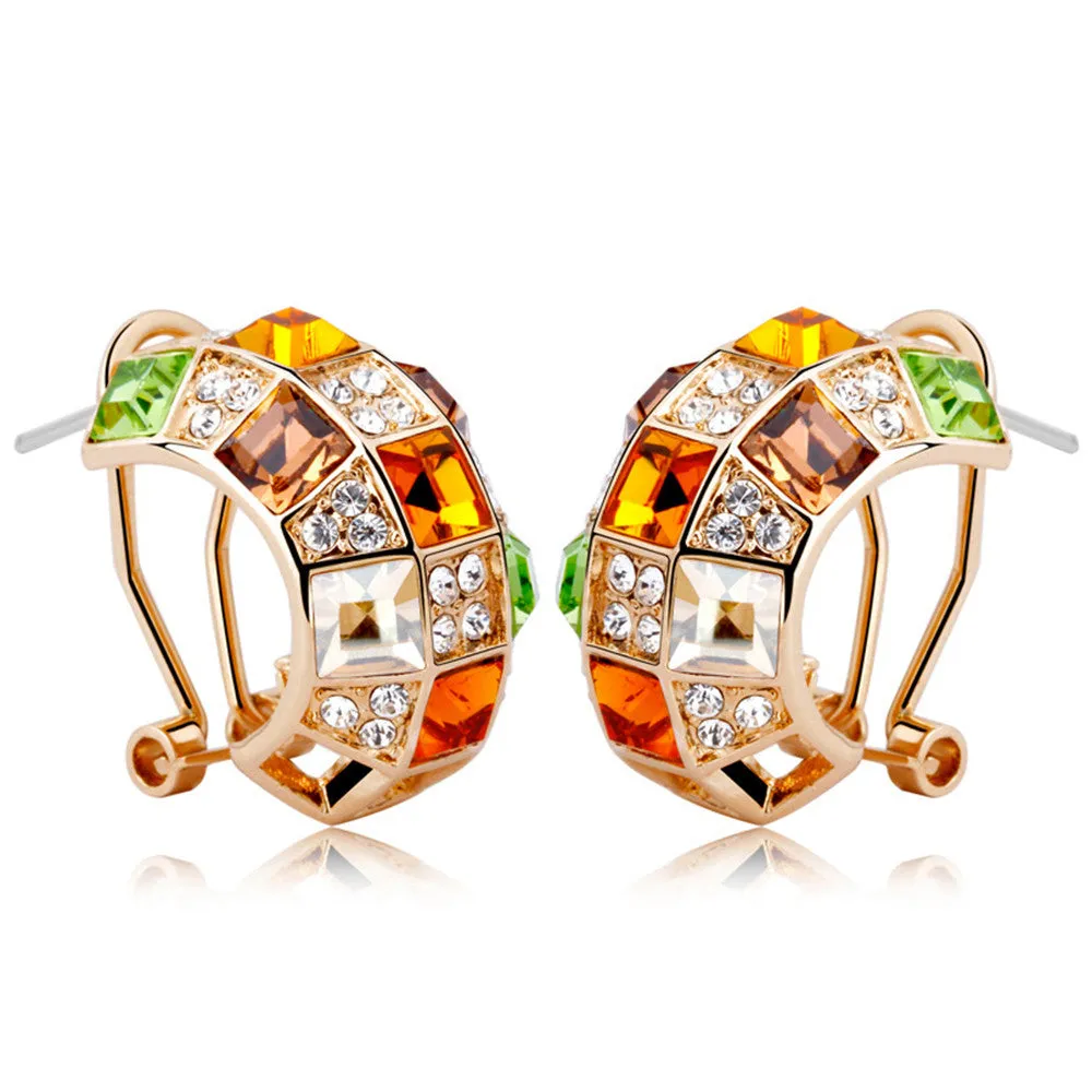 Krystal Couture Schmuck Regenbogen-Königin Ohrringe | Herbst