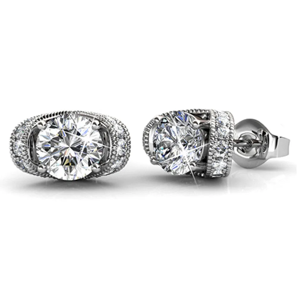 Krystal Couture Schmuck Königliches Tiara Ohrringe | Klar