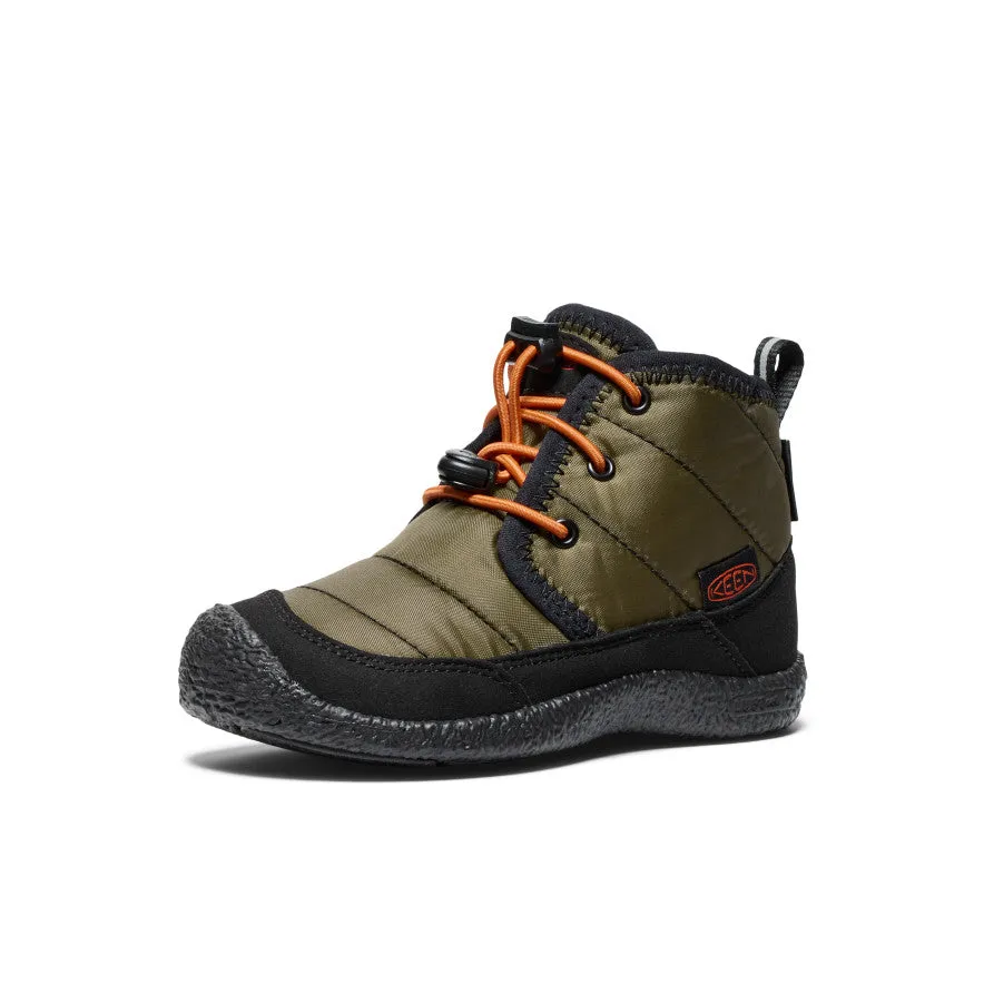Little Kids' Howser II wasserdichte Chukka | Dunkeloliv/Goldflamme