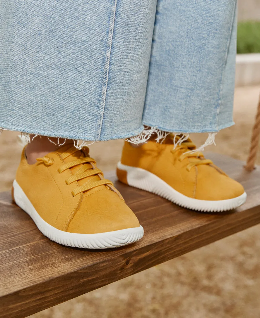 KNX Ledersneaker für Kleinkinder | Gold Flame/Sternenweiß