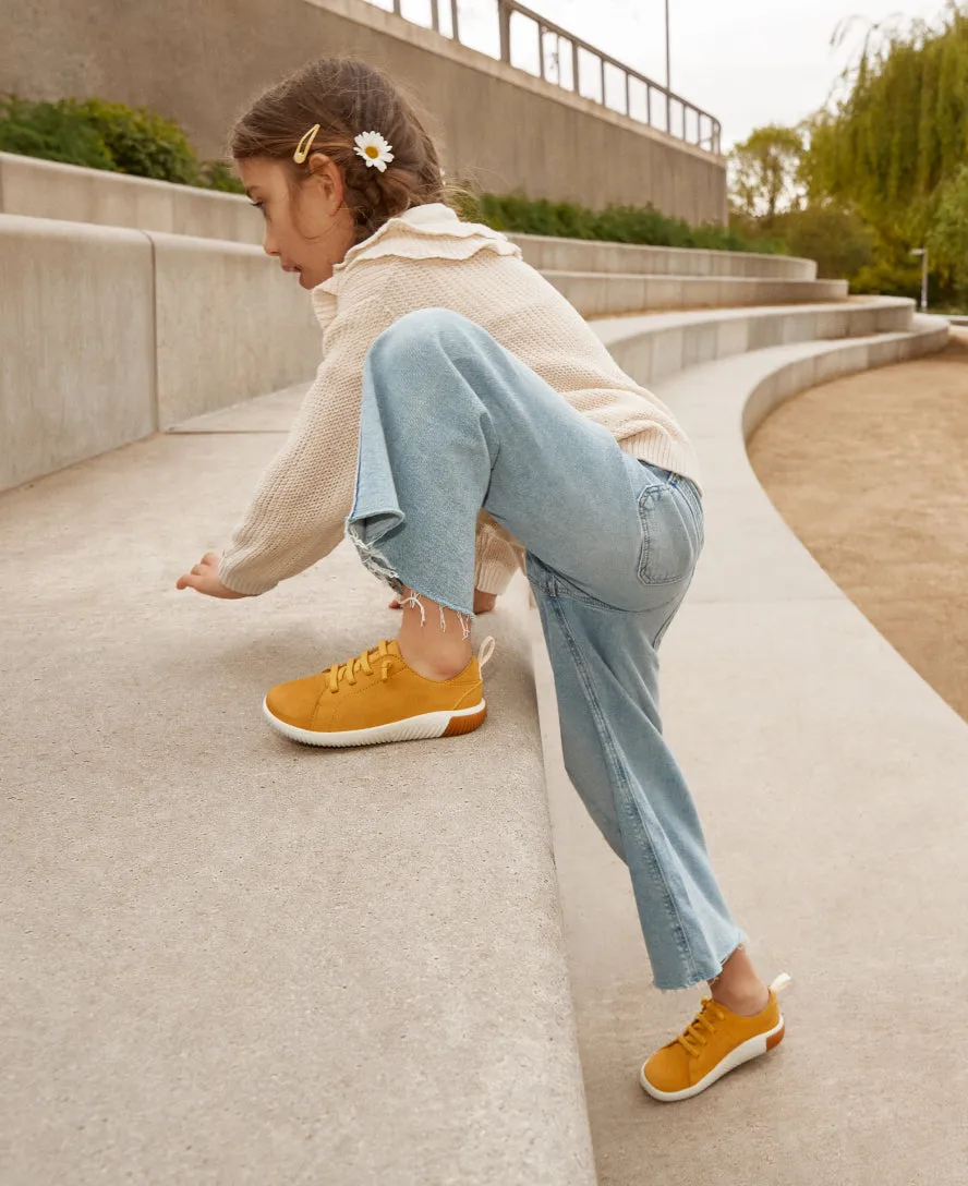KNX Ledersneaker für Kleinkinder | Gold Flame/Sternenweiß