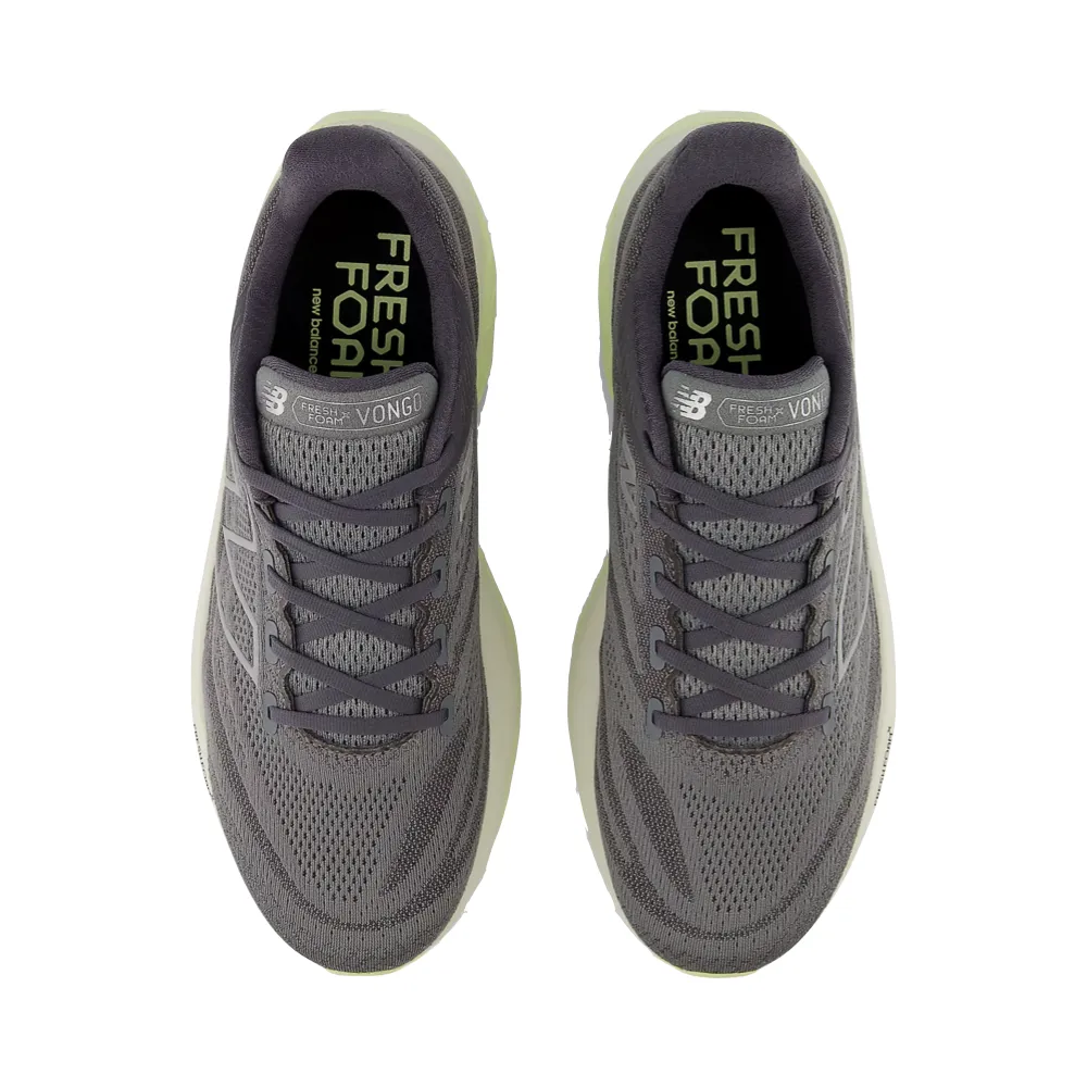 New Balance Herren Fresh Foam X Vongo v6 Sneaker in Hafen Grau mit Limettengrün und Silber Metallic