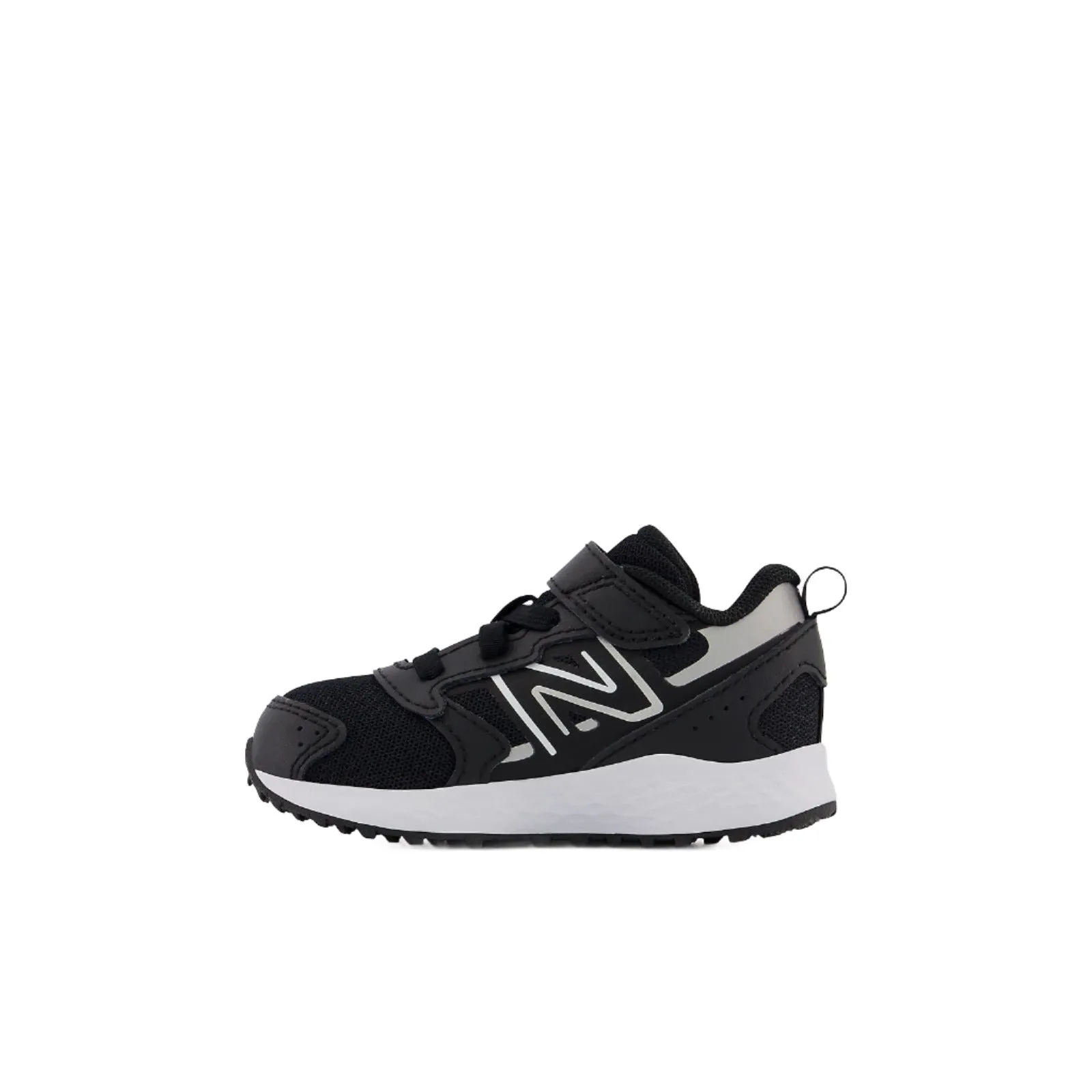 New Balance Schuhe Fresh Foam 650 Bungee-Schnürung mit Oberriemen Schwarz/Metallisches Silber (4c-10c)