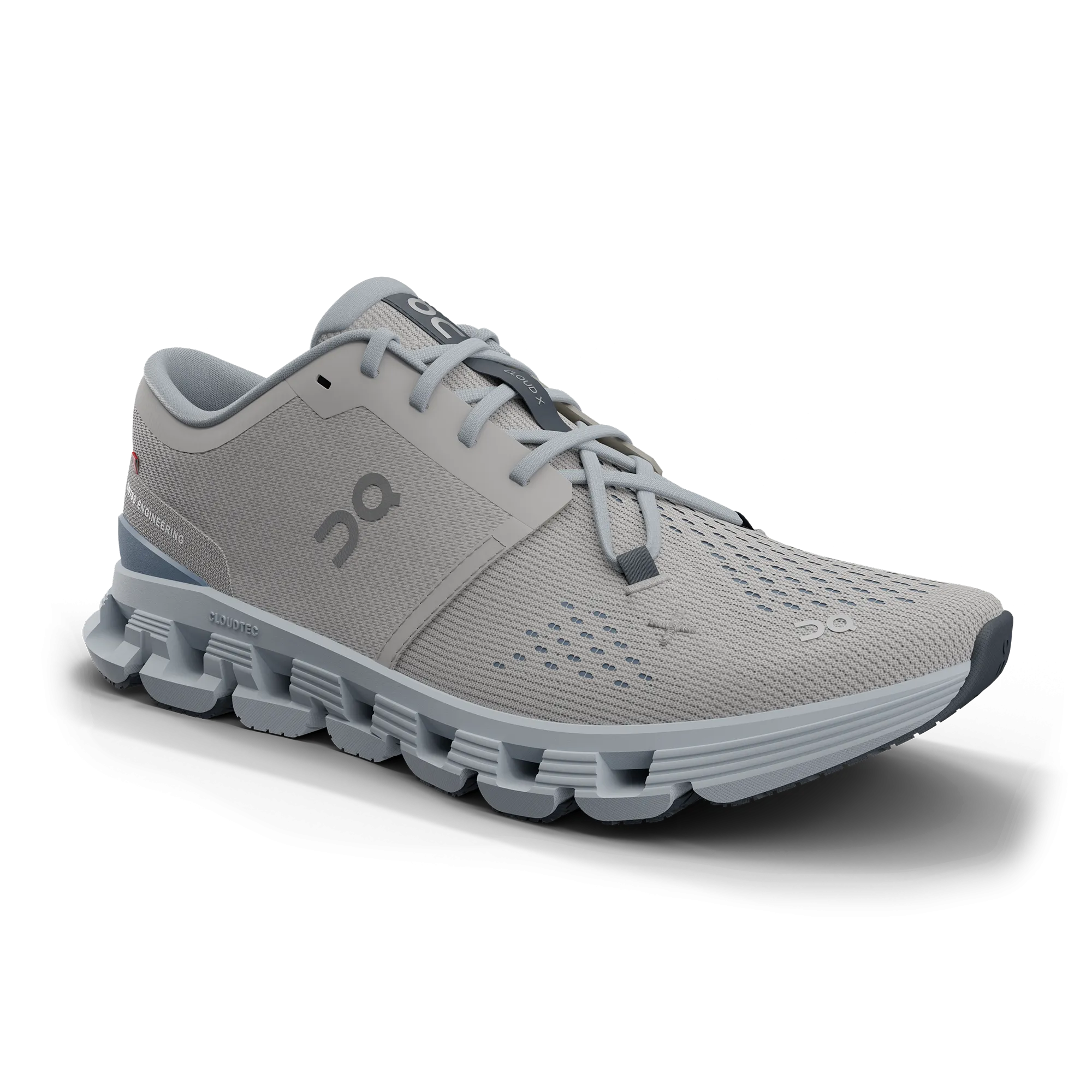 On Women's Cloud X 4 Schuhe - Silber / Chambray On Cloud Schuhe