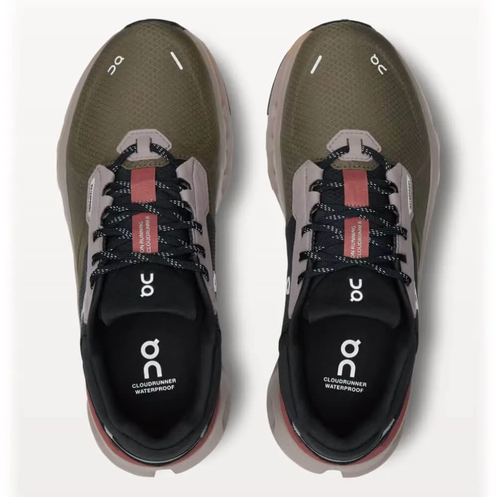 Zu den Women's Cloudrunner 2 wasserdichten Schuhen - Olive / Mahagoni von On Cloud Schuhen