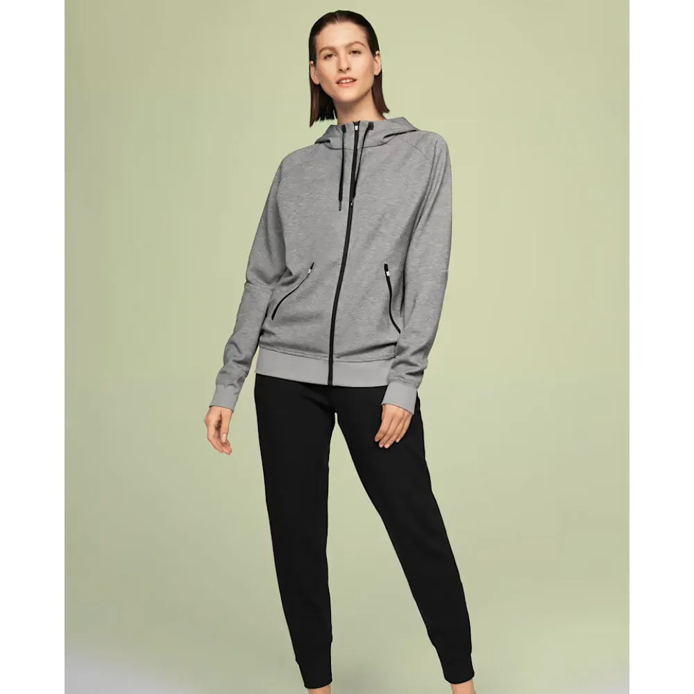 Über Damen-Reißverschluss-Hoodie - Grau On Cloud Schuhe