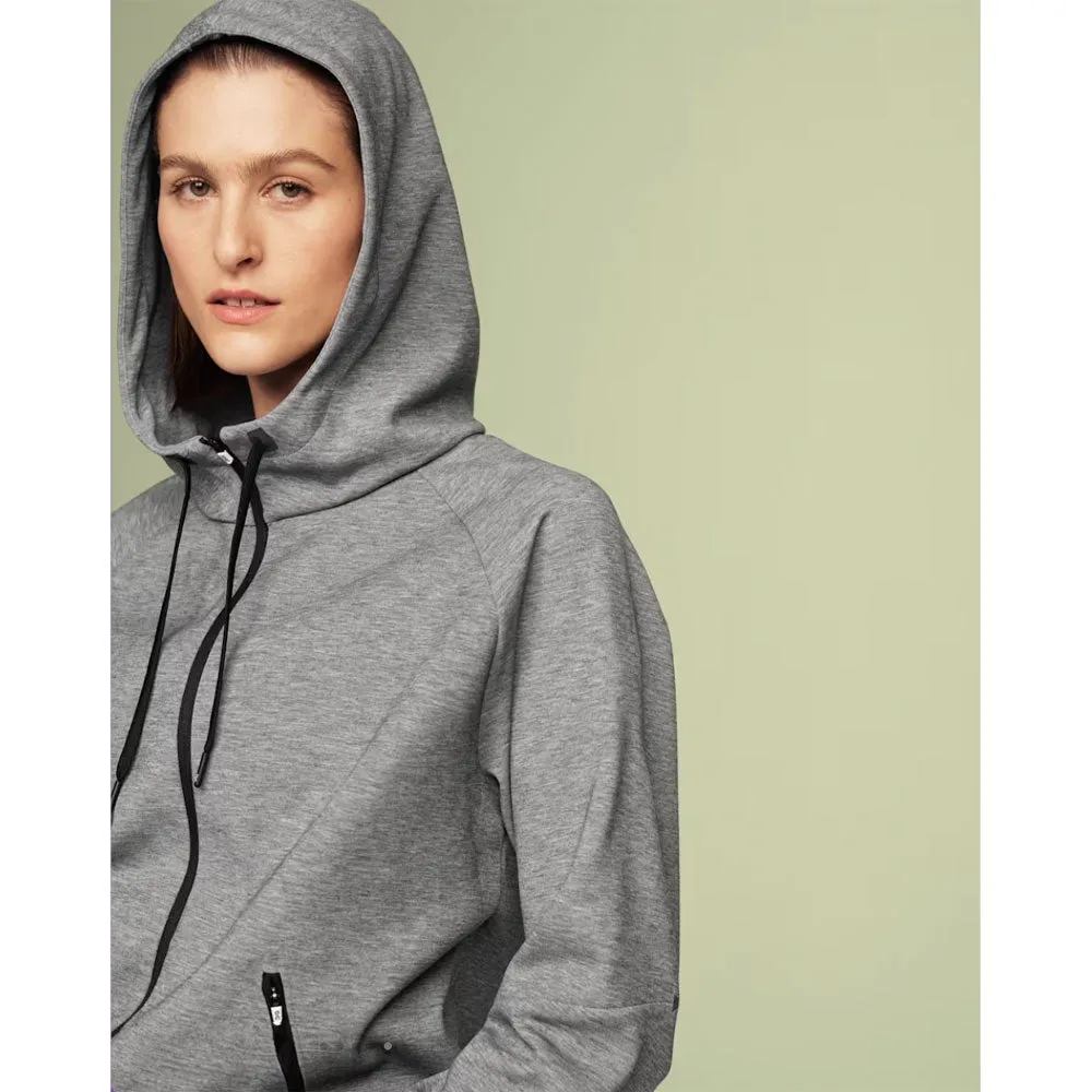 Über Damen-Reißverschluss-Hoodie - Grau On Cloud Schuhe