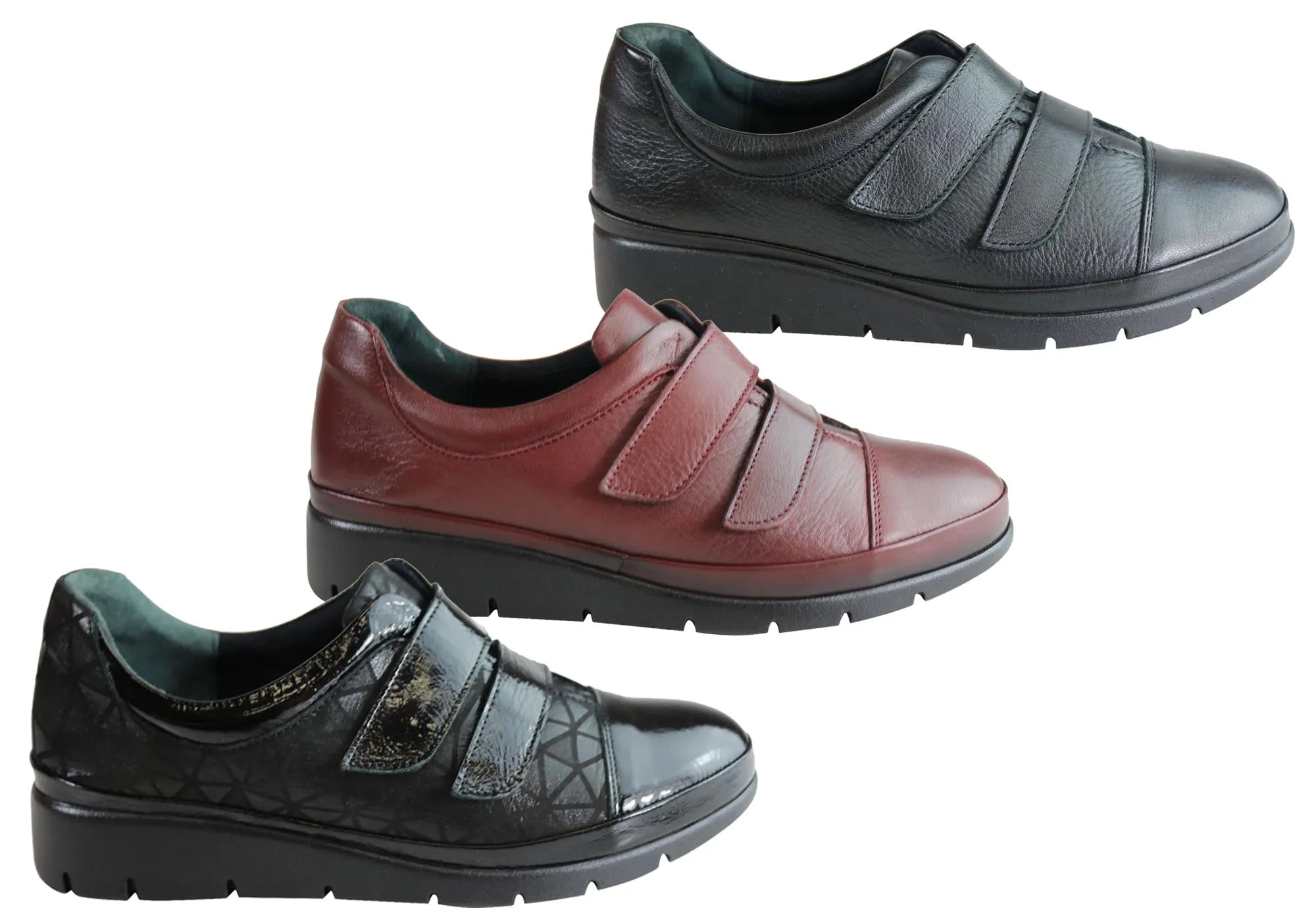 Orizonte Kerri Damen Europäische Komfort Schuhe mit verstellbaren Riemen aus Leder Orizonte Schuhe