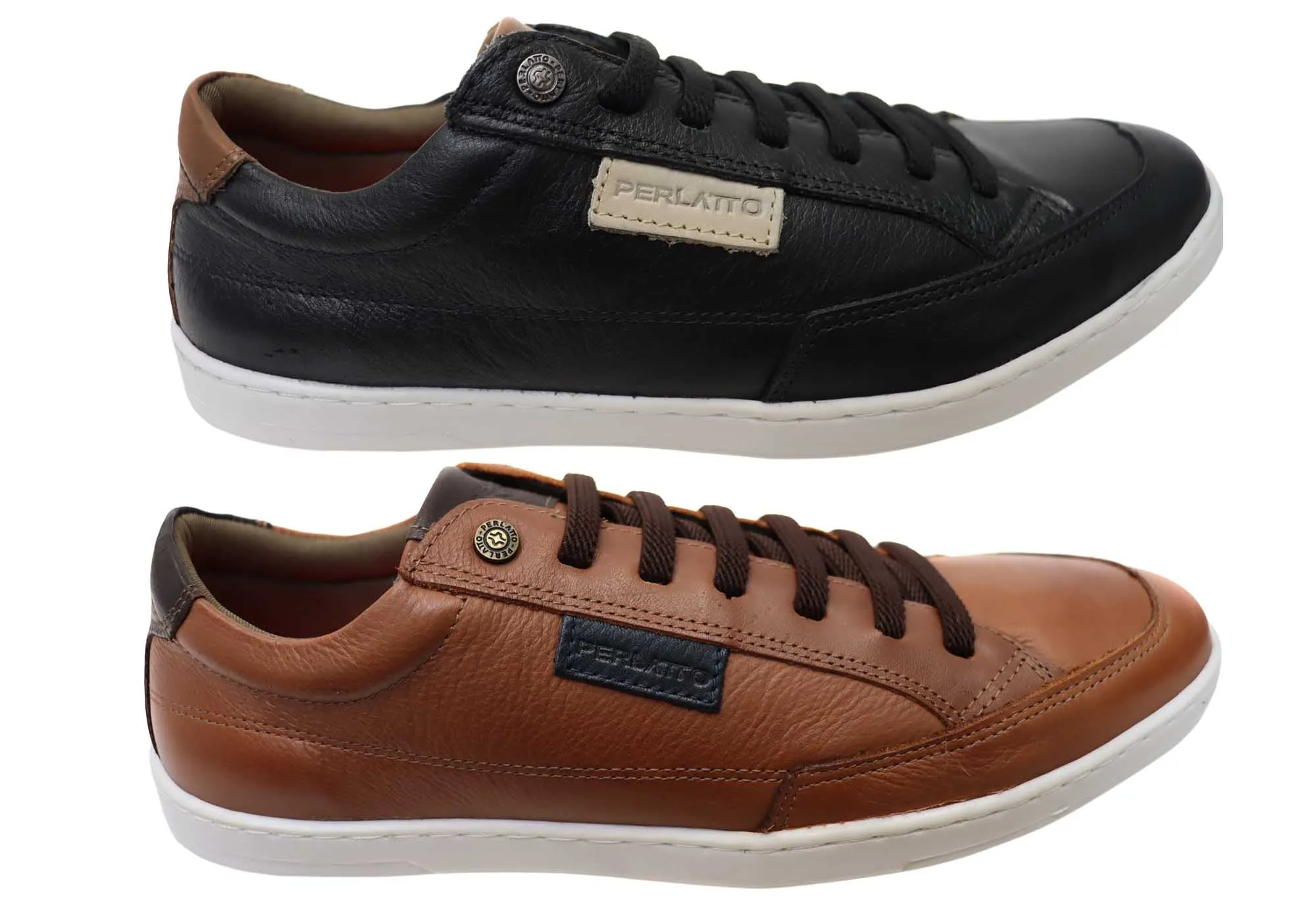 Perlatto Trevor Herren Brasilianische Bequemlichkeit Leder Slip-On Freizeitschuhe Perlatto Schuhe