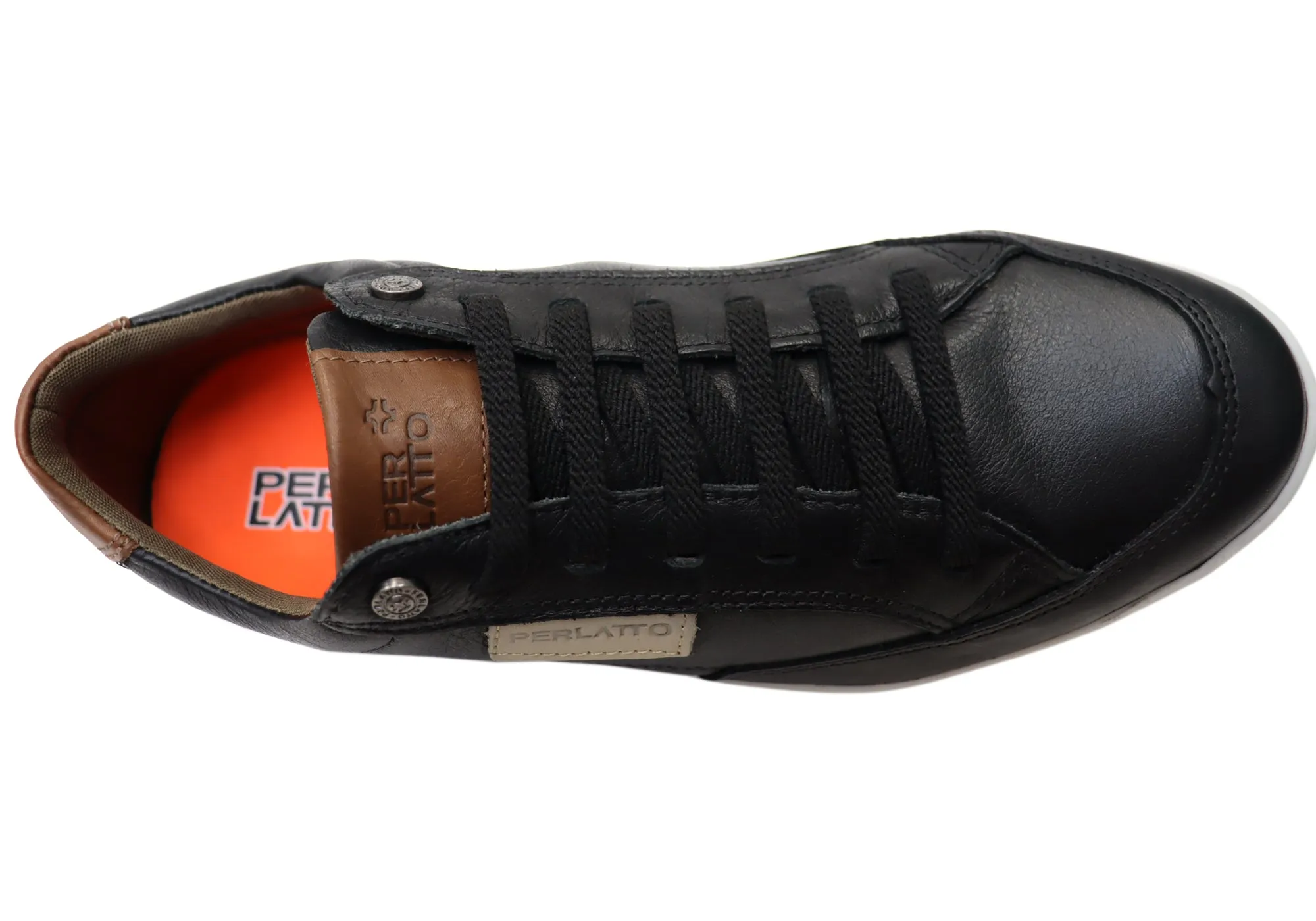Perlatto Trevor Herren Brasilianische Bequemlichkeit Leder Slip-On Freizeitschuhe Perlatto Schuhe