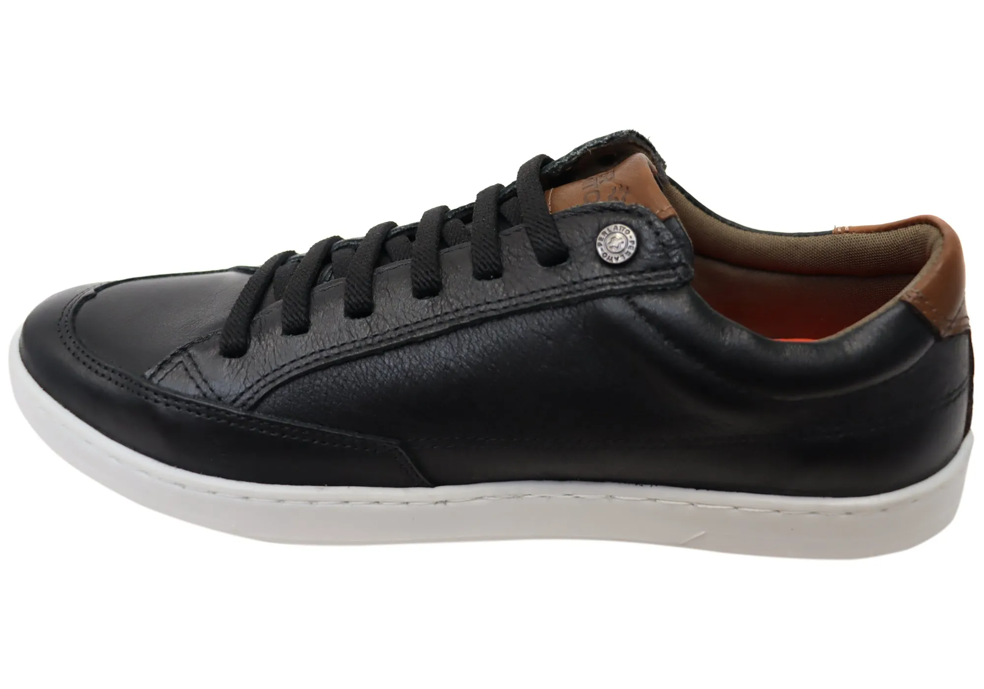 Perlatto Trevor Herren Brasilianische Bequemlichkeit Leder Slip-On Freizeitschuhe Perlatto Schuhe