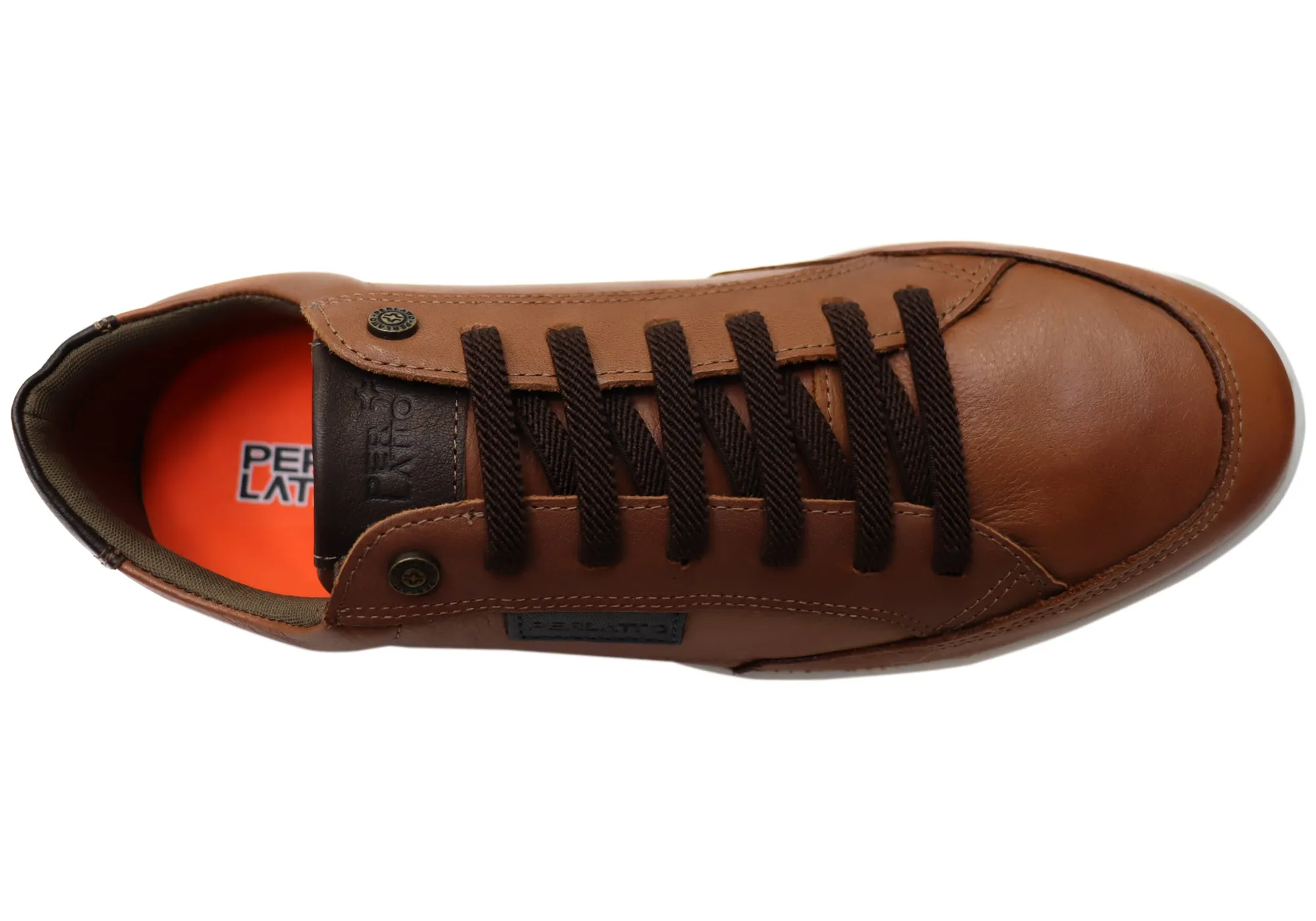 Perlatto Trevor Herren Brasilianische Bequemlichkeit Leder Slip-On Freizeitschuhe Perlatto Schuhe