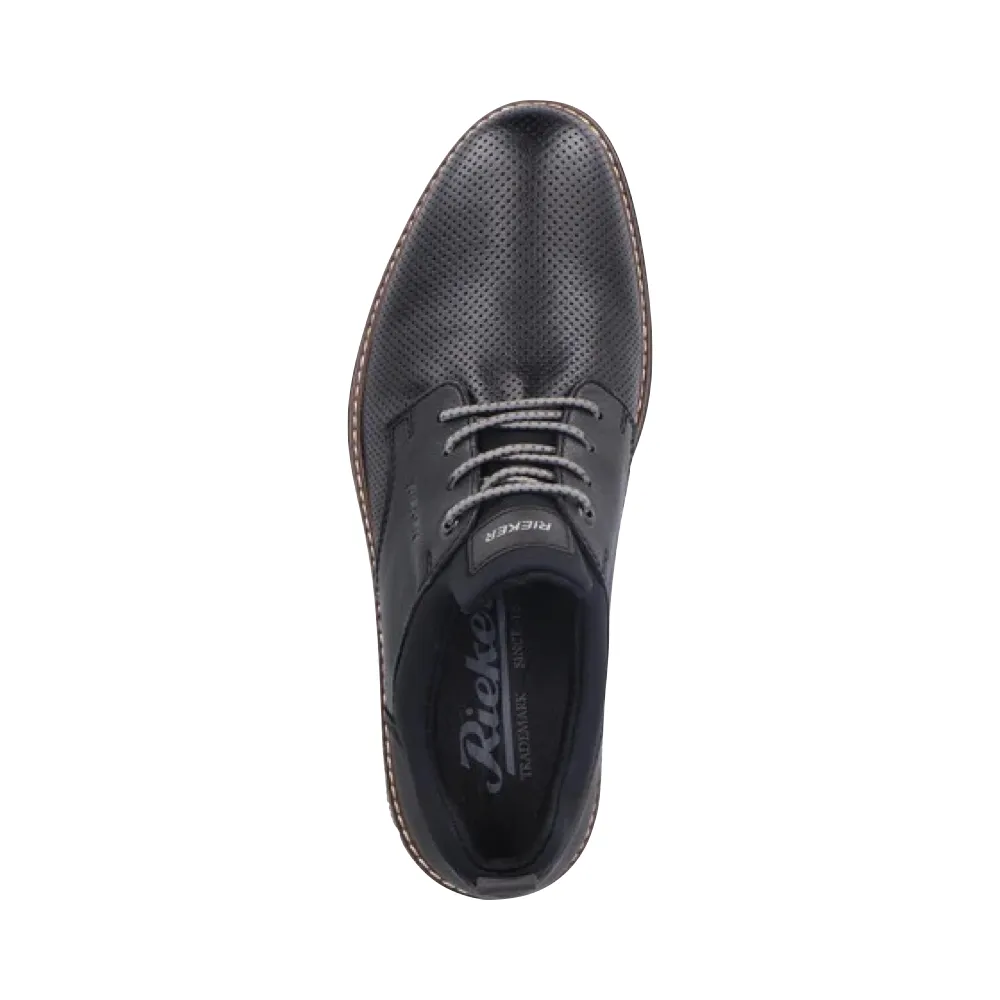 Rieker Herren Dustin 50 Perforierter Schuh in Schwarz