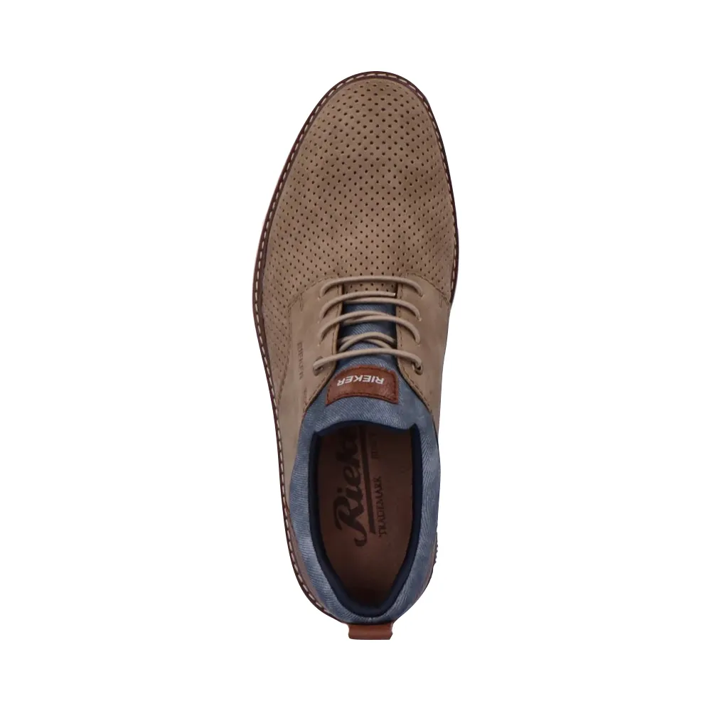 Rieker Herren Dustin 50 Perforierter Schuh in Fango Taupe