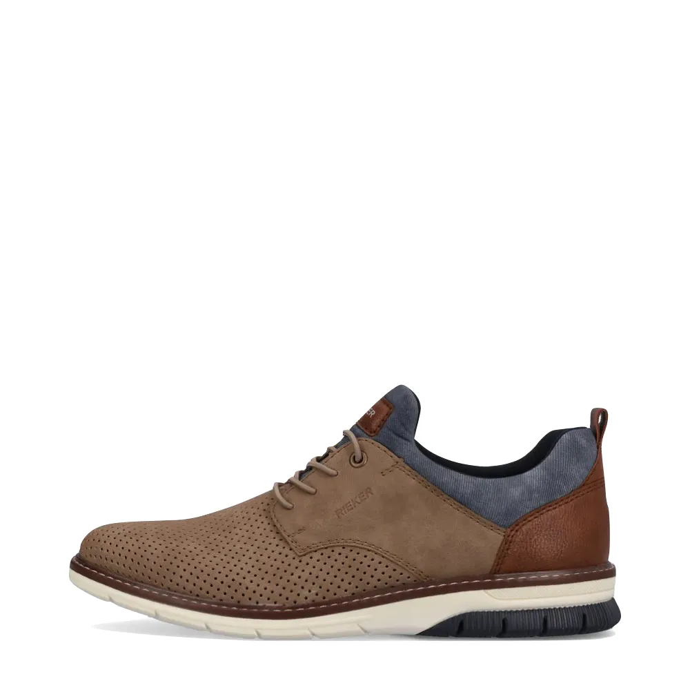 Rieker Herren Dustin 50 Perforierter Schuh in Fango Taupe