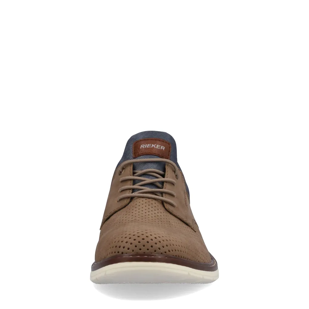 Rieker Herren Dustin 50 Perforierter Schuh in Fango Taupe
