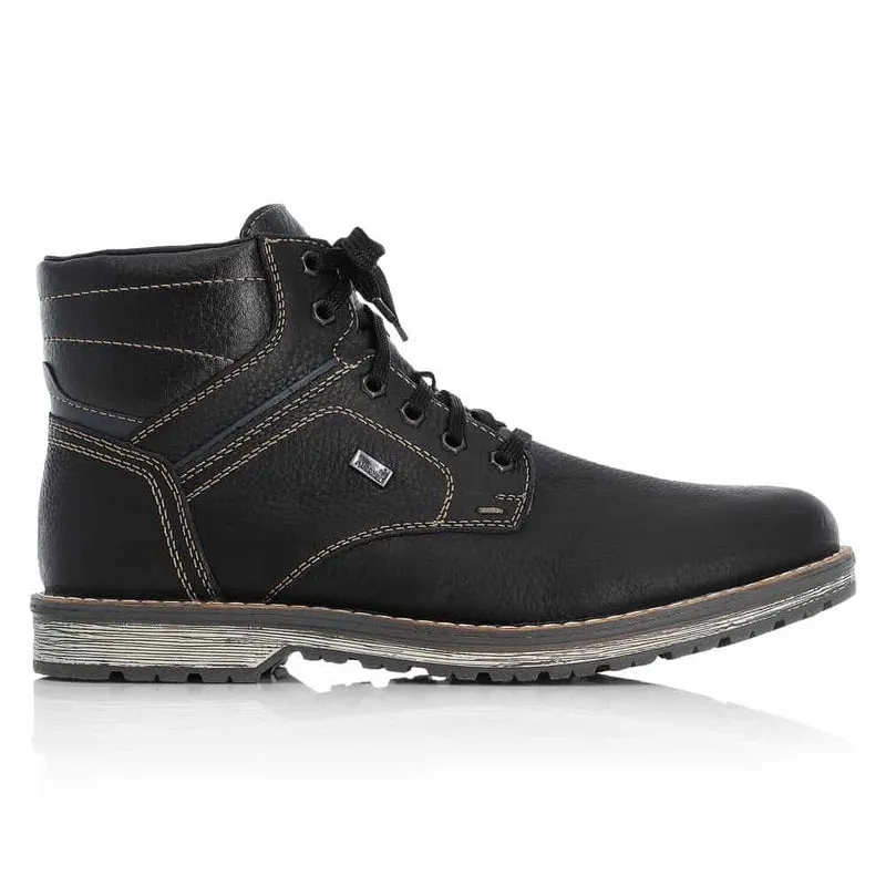 Rieker Schuhe 39223-00 Schwarzer Wanderer Schnürschuh RTex