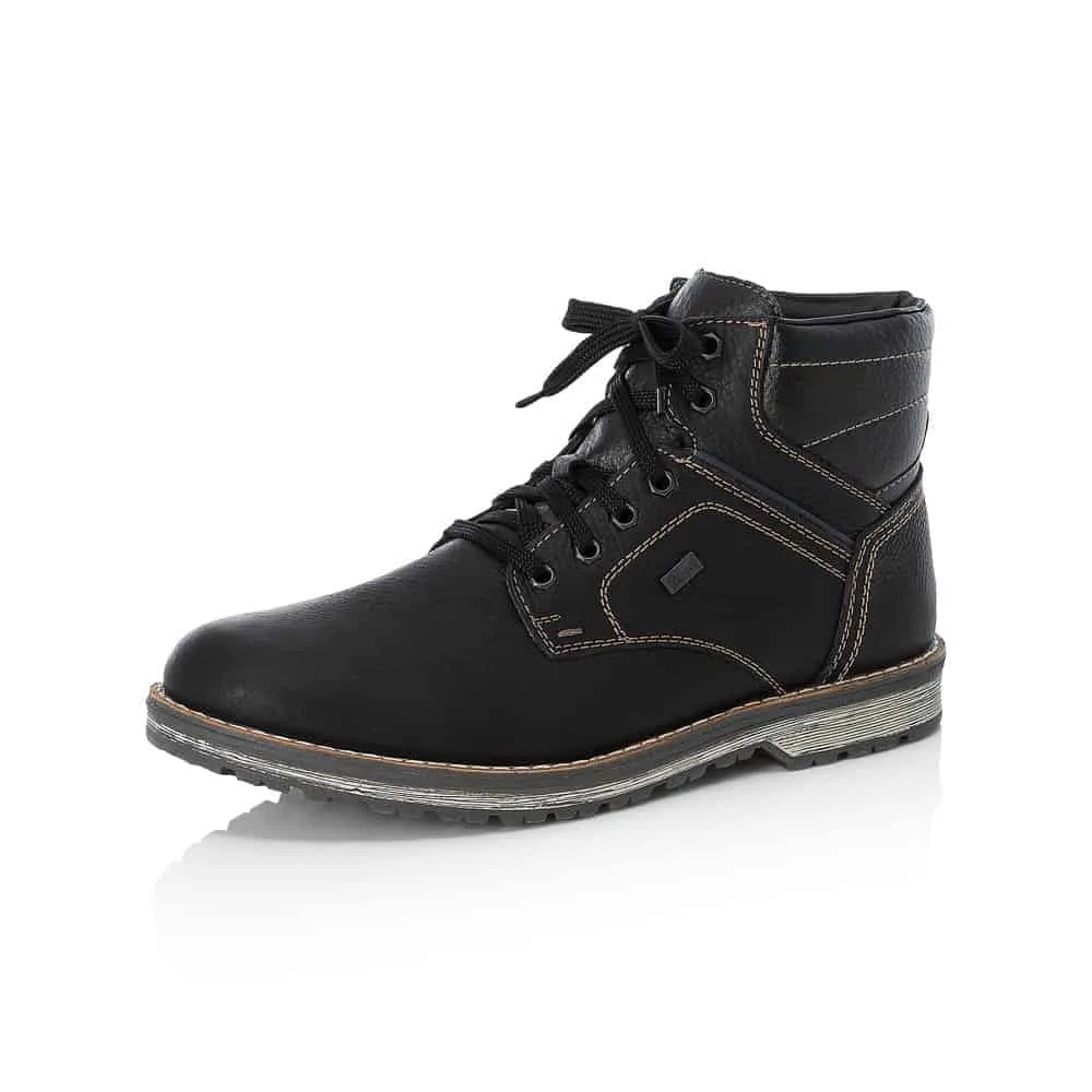 Rieker Schuhe 39223-00 Schwarzer Wanderer Schnürschuh RTex