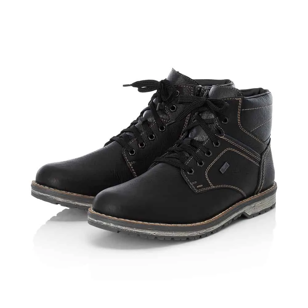 Rieker Schuhe 39223-00 Schwarzer Wanderer Schnürschuh RTex