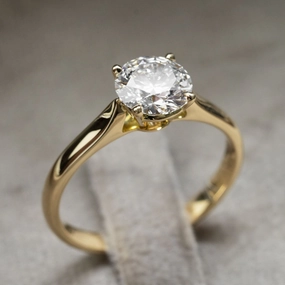 Ring solitaire 750 white gold 1 brilliant 1.03ct. D/VS1