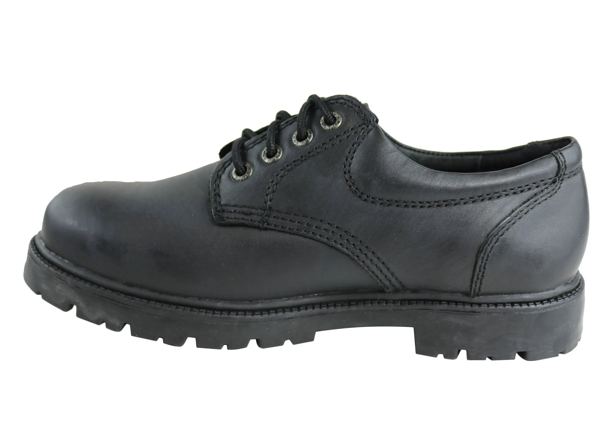 Roc Magnum Senior Schnürschuhe Bequeme Schulschuhe aus schwarzem Leder Roc Schuhe